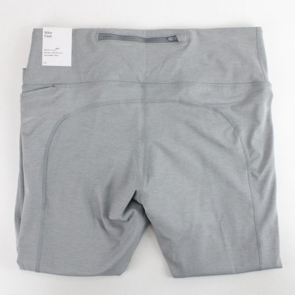 Nike Fast Womens Mid-Rise Crop Running Leggings Gray Size Large - Picture 5 of 10